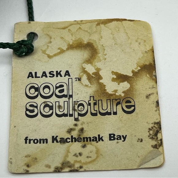 Inuit Naber Coal Sculpture Alaska Homer Kachemak Bay Indigenous Eskimo Vintage - Picture 12 of 13